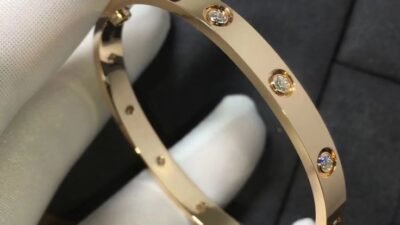 CARTIER LOVE BRACELET WITH 10 DIAMONDS PINK GOLD | Gold bracelet for ...