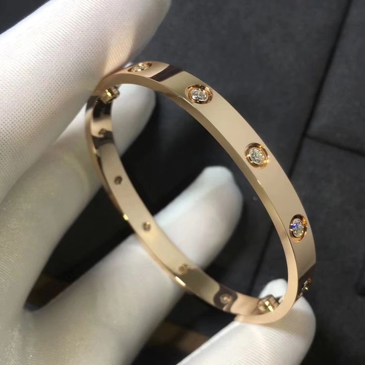 CARTIER LOVE BRACELET WITH 10 DIAMONDS PINK GOLD | Gold bracelet for ...