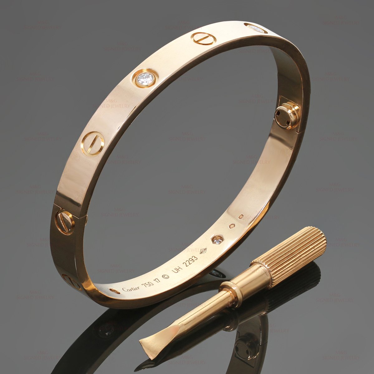 Cartier LOVE Diamonds 18 Carats Yellow Gold Bracelet at 1stDibs