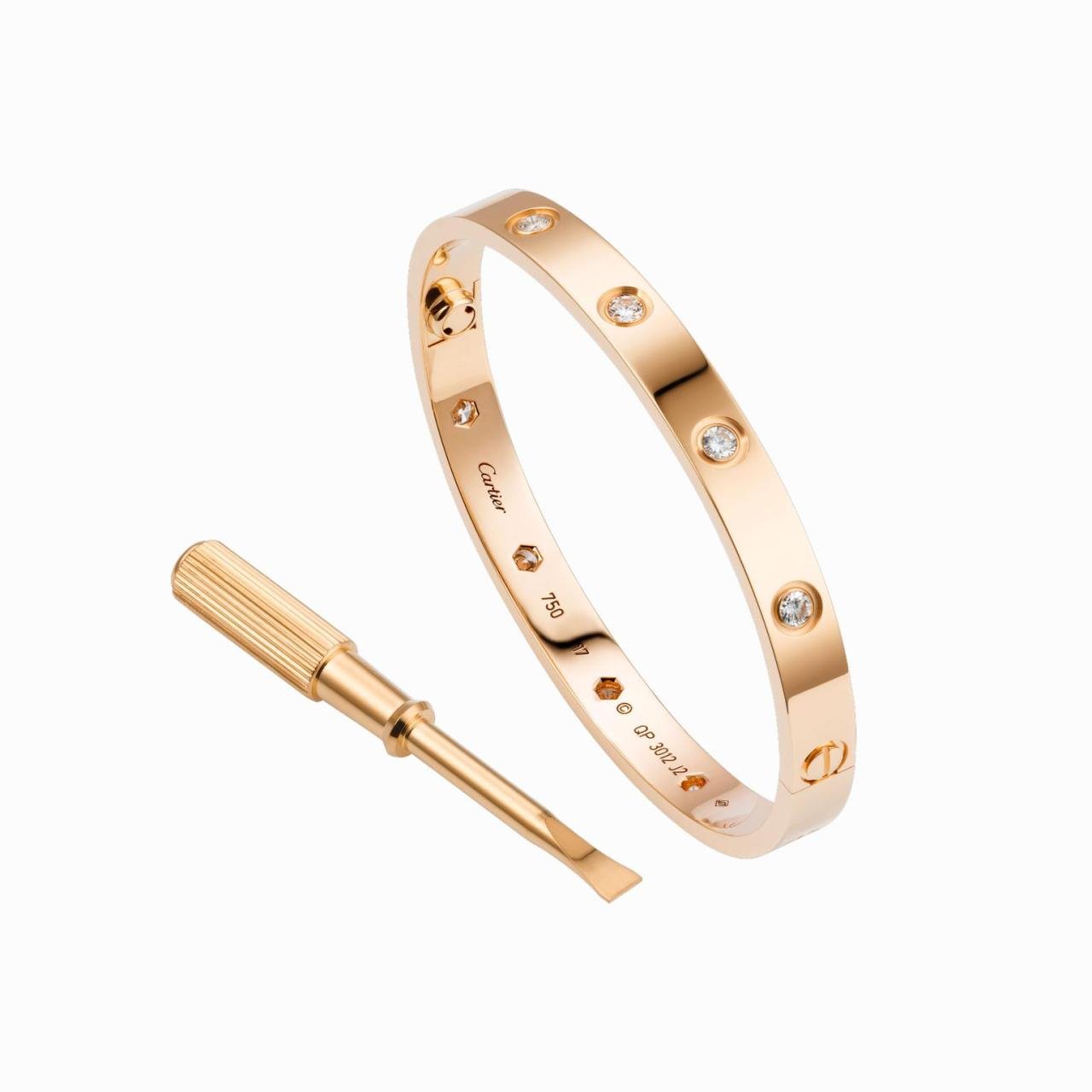 Love bracelet in pink gold with diamonds | Cartier | The Jewellery Editor