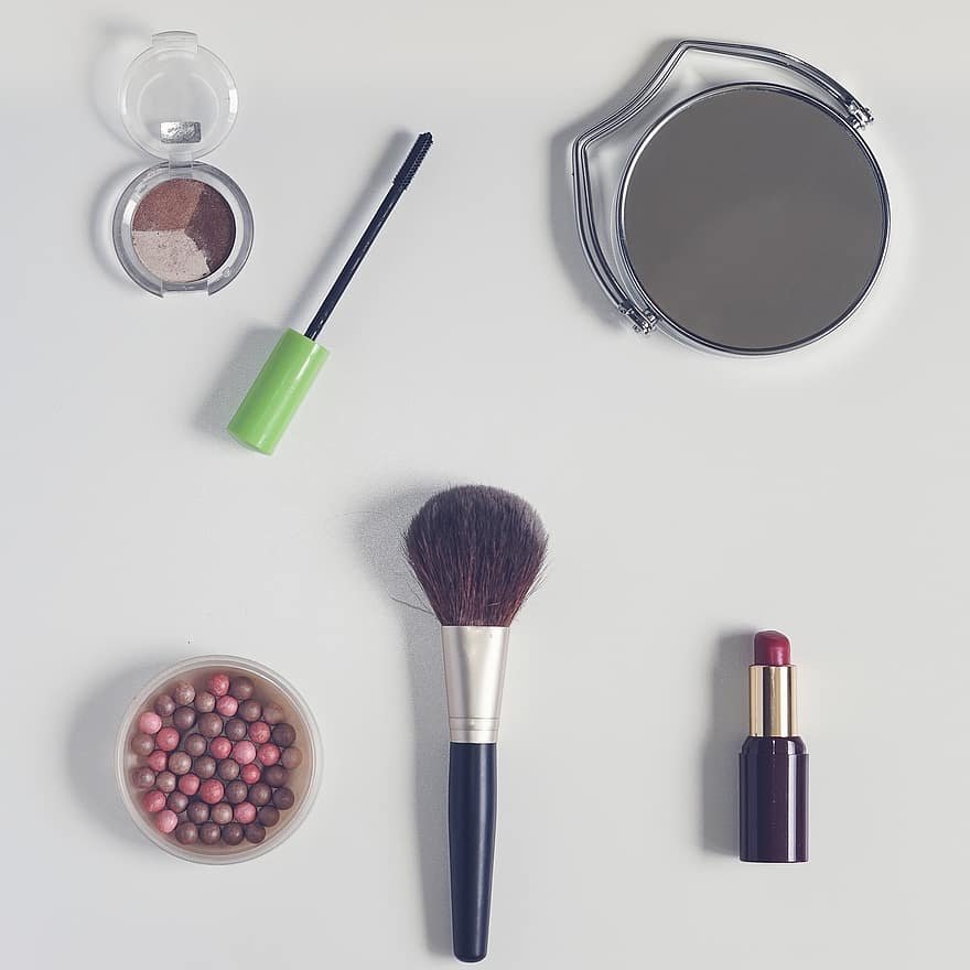 HD wallpaper: lipstick, mascara, shadows, brush, cosmetics | Wallpaper ...