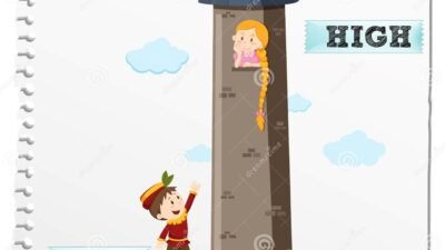 Opposite Adjectives Low And High Stock Vector - Image: 63434307